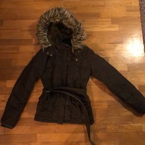 A&f brown parka winter coat